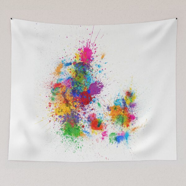 Item preview, Denmark Paint Splashes Map designed and sold by ArtPrints.