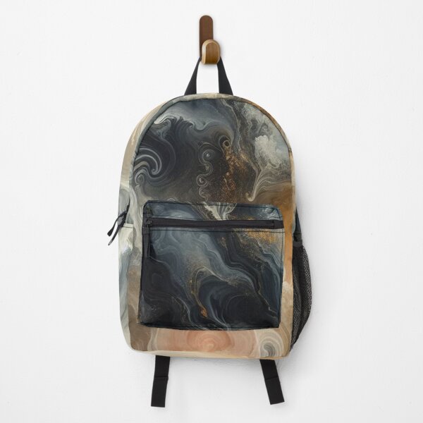 Item preview, Black, Gold and White Swirling Marble Pattern #2 designed and sold by Paragon-Art.