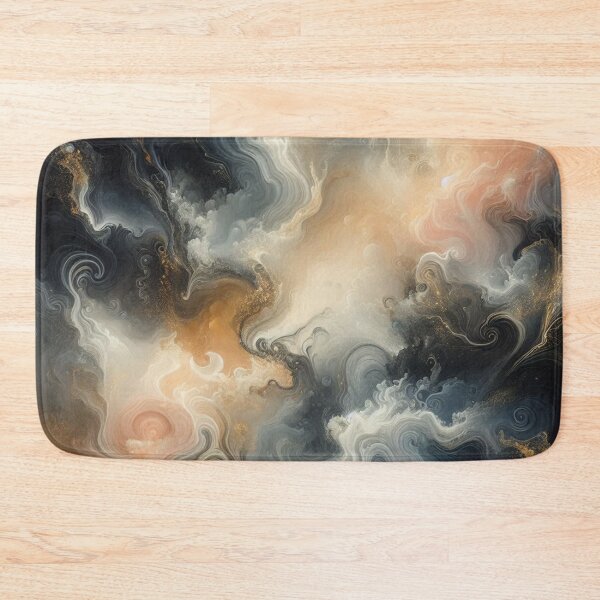 Item preview, Black, Gold and White Swirling Marble Pattern #2 designed and sold by Paragon-Art.