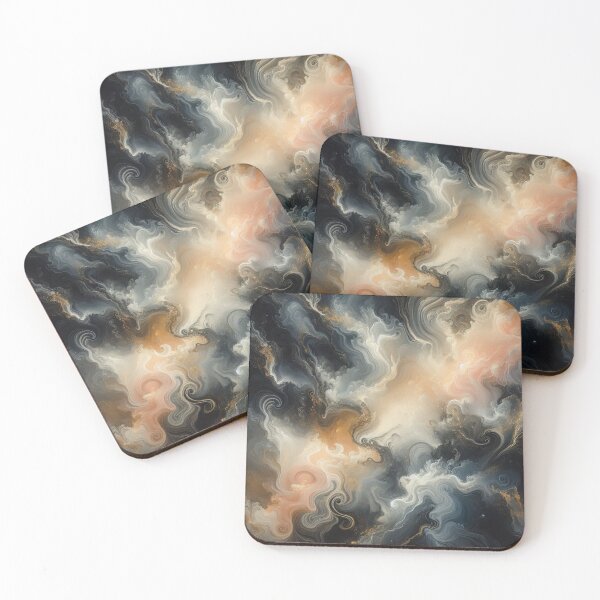 Item preview, Black, Gold and White Swirling Marble Pattern #2 designed and sold by Paragon-Art.