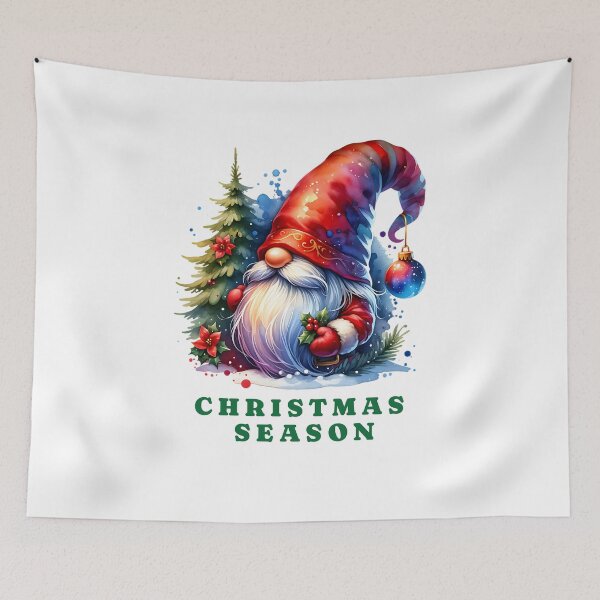 Item preview, Christmas Gnome with an ornament and Christmas Tree on Snow Christmas Gnome designed and sold by melodicdesign.