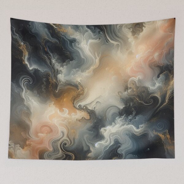 Item preview, Black, Gold and White Swirling Marble Pattern #2 designed and sold by Paragon-Art.