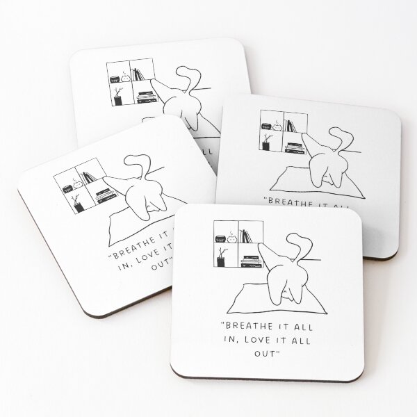 Item preview, Breathe It All In, Love It All Out | Yoga Cat Illustration designed and sold by RM-Journey.