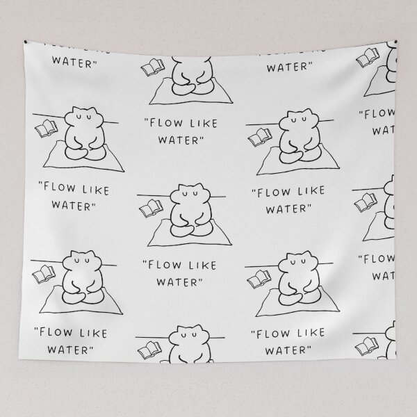 Item preview, Flow Like Water | Yoga Cat Illustration designed and sold by RM-Journey.