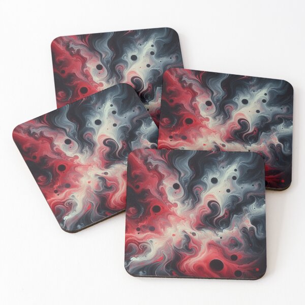 Item preview, Black, Red and White Swirling Marble Pattern #1  designed and sold by Paragon-Art.