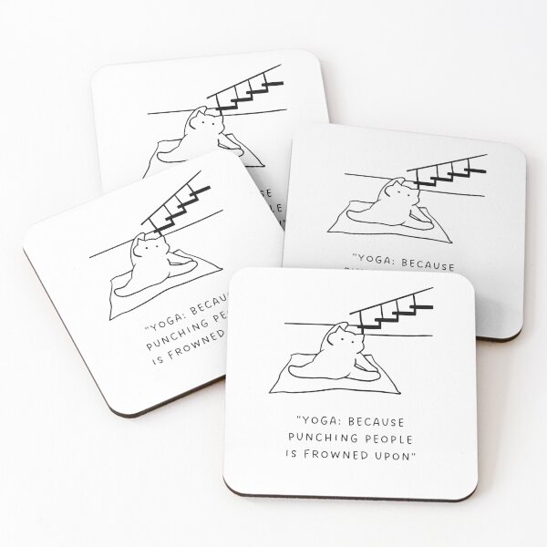 Item preview, Yoga: Because Punching People is Frowned Upon | Yoga Cat Illustration designed and sold by RM-Journey.