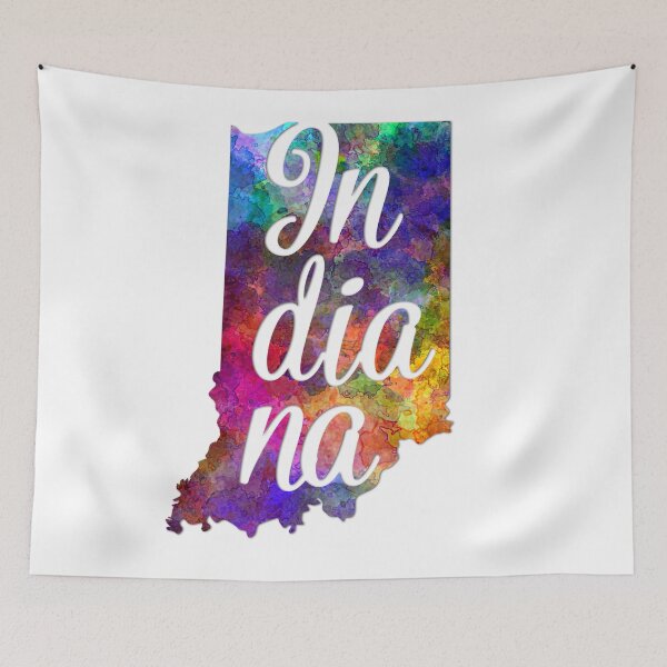 Item preview, Indiana US State in watercolor text cut out designed and sold by paulrommer.