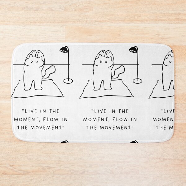 Item preview, Live in the Moment, Flow in the Movement | Yoga Cat Illustration designed and sold by RM-Journey.