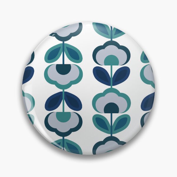 Item preview, Retro Optical Floral in blues designed and sold by MineEyes.