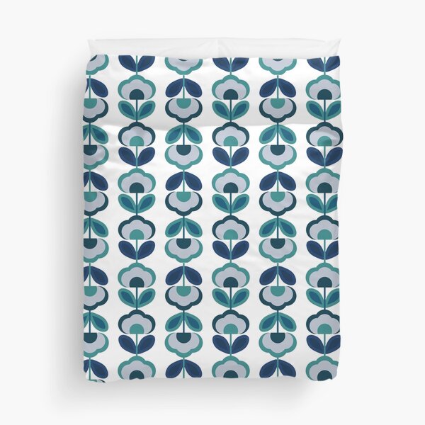Item preview, Retro Optical Floral in blues designed and sold by MineEyes.