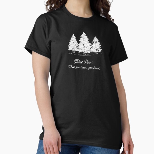 Vista previa del artículo con la obra «Tres pinos - Inspirado por Louise Penny/Camping y actividades al aire libre», diseñado y vendido por GoodTimeJohnny.