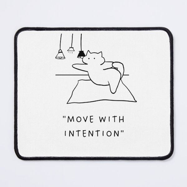 Item preview, Move with Intention | Yoga Cat Illustration designed and sold by RM-Journey.