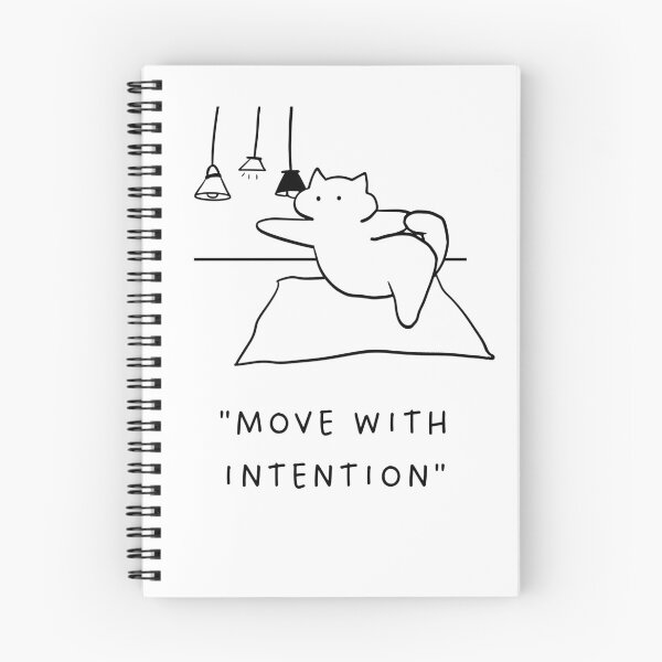 Item preview, Move with Intention | Yoga Cat Illustration designed and sold by RM-Journey.