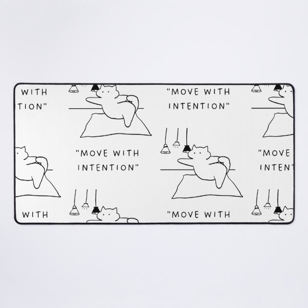 Item preview, Move with Intention | Yoga Cat Illustration designed and sold by RM-Journey.