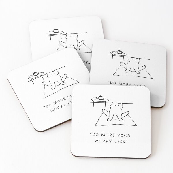 Item preview, Do More Yoga, Worry Less | Yoga Cat Illustration designed and sold by RM-Journey.