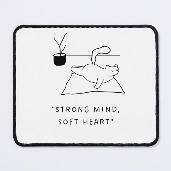 Item preview, Strong Mind, Soft Heart | Yoga Cat Illustration designed and sold by RM-Journey.