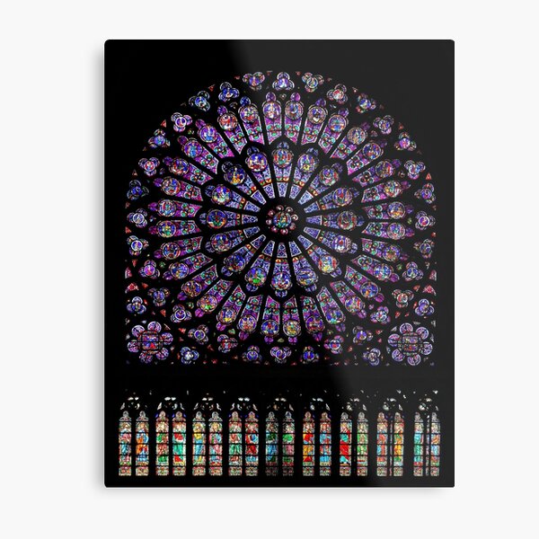 Notre Dame Cathedral Paris - North Rose Metal Print