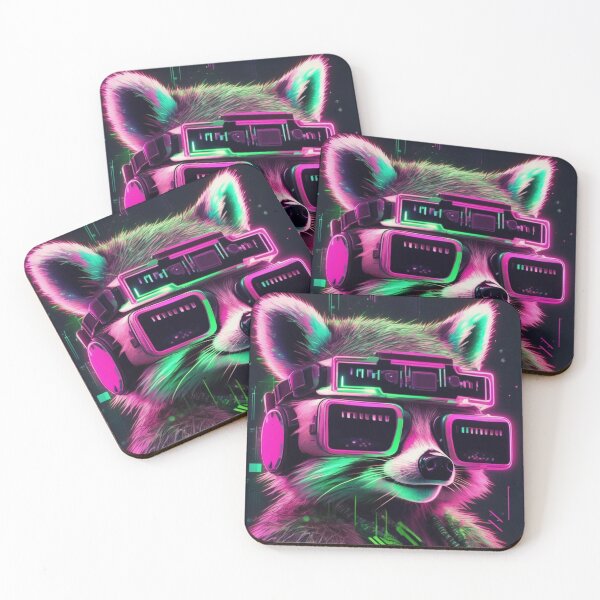 Item preview, Glitching Raccoon in Neon Cyber World designed and sold by MarkLines.