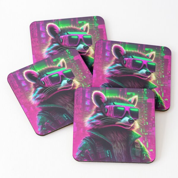 Item preview, Glitching Raccoon in Neon Cyber World designed and sold by MarkLines.