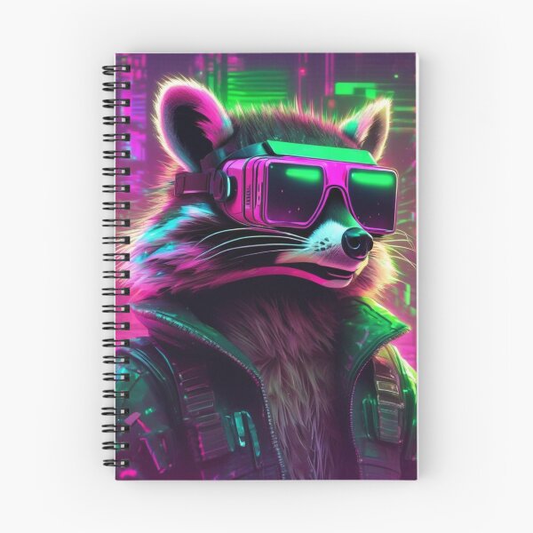 Aperçu de l'œuvre Glitching Raccoon in Neon Cyber World créée et vendue par MarkLines.