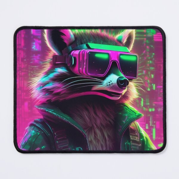 Item preview, Glitching Raccoon in Neon Cyber World designed and sold by MarkLines.