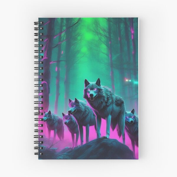 Item preview, Cyberpunk Wolf Pack in Neon Forest designed and sold by MarkLines.