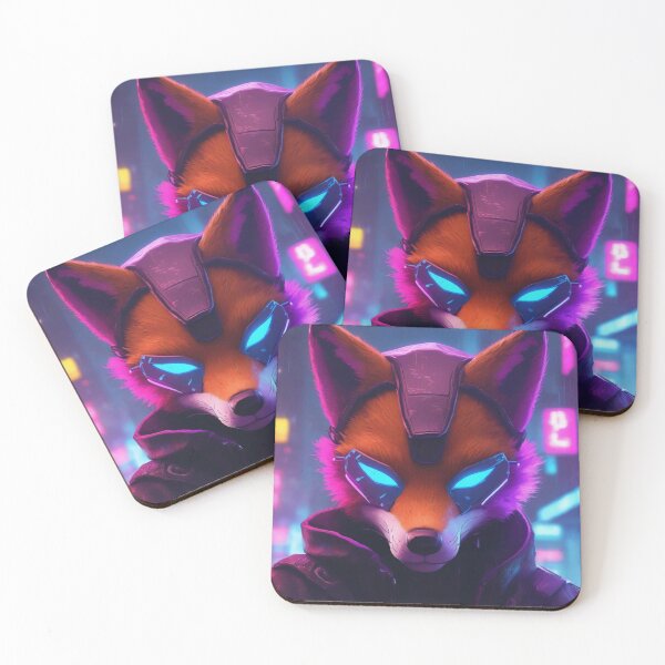 Item preview, Cyber Ninja Fox in Neon Alley designed and sold by MarkLines.