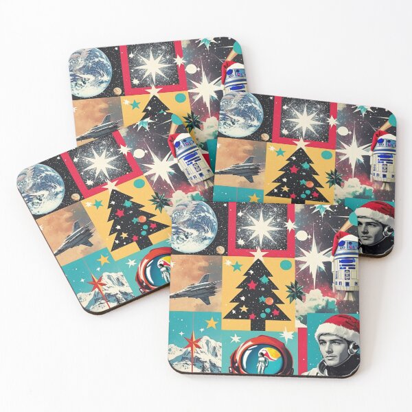 Item preview, RETRO CHRISTMAS SPACE HIPSTER FUTURISTIC ART  designed and sold by Arts4U.