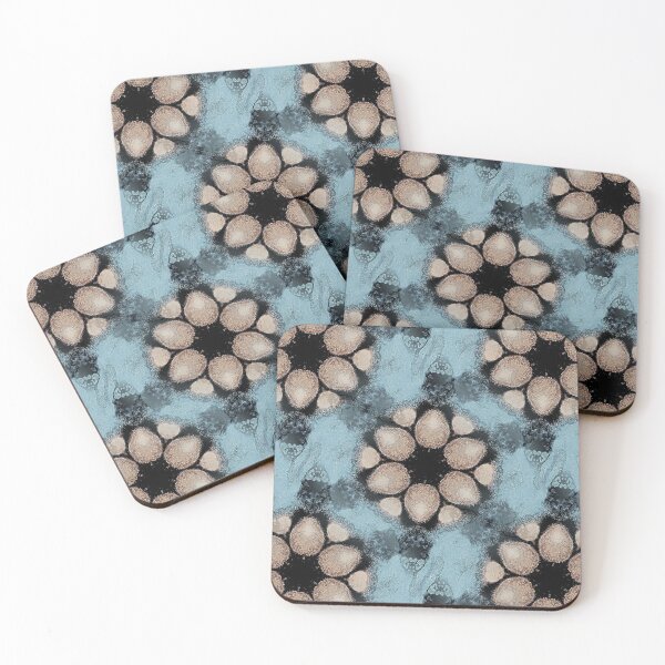 Item preview, Abstract Rock Floral Pattern in Beige and Blue designed and sold by Artistestella.