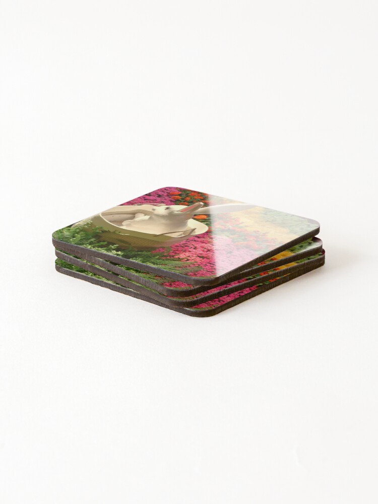 Thumbnail 4 of 5, Coasters (Set of 4), Orchid Rabbit 7 designed and sold by MangoSeeds.