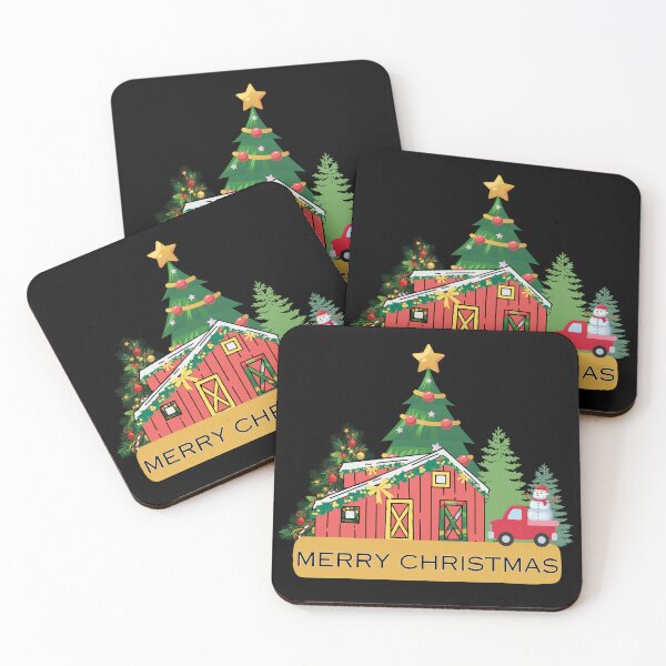 Item preview, MERRY CHRISTMAS, BARN, OLD TRUCK, SNOWMAN, CHRISTMAS TREE designed and sold by larissa-myrie.