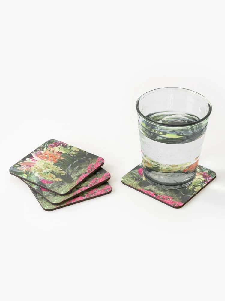 Thumbnail 2 of 5, Coasters (Set of 4), Orchid Rabbit 8 designed and sold by MangoSeeds.