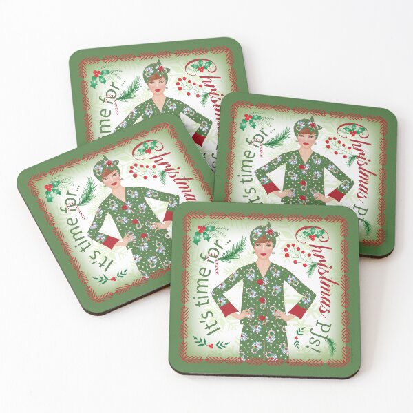 Item preview, It's Time For Christmas PJs of ravishing red and gorgeous green! designed and sold by SandedollArt.