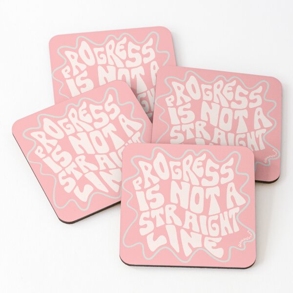 Item preview, Progress Is Not A Straight Line in Pink designed and sold by doodlebymeg.