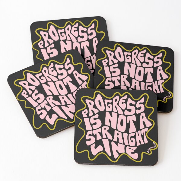 Item preview, Progress Is Not a Straight Line in Light Pink designed and sold by doodlebymeg.