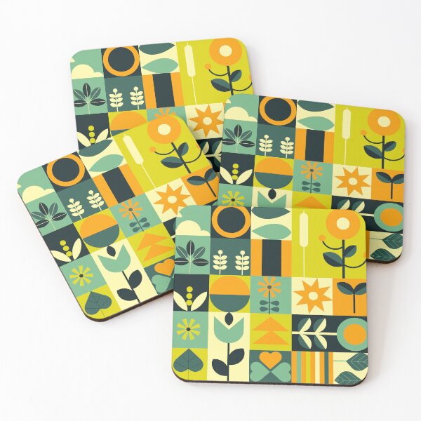 Item preview, Bauhaus-Inspired Orange, Lime And Blue Nature Pattern designed and sold by DEC02.