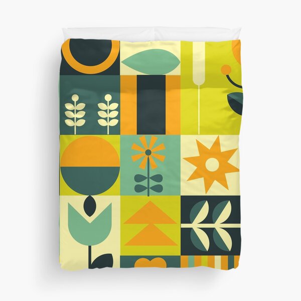 Item preview, Bauhaus-Inspired Orange, Lime And Blue Nature Pattern designed and sold by DEC02.