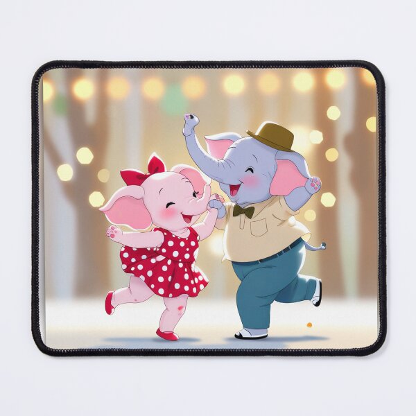 Item preview, Dancing cute elephant couple designed and sold by TharuViduArts.