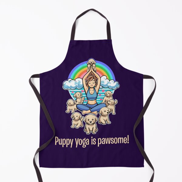 Item preview, Puppy Yoga is Pawsome! Cute Yoga Pose with Rainbow and Puppies designed and sold by SunNoonPark.