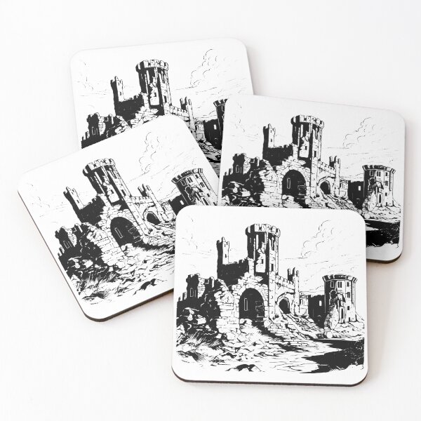 Item preview, Castle Ruins Palace Old Ancient Medieval Stone Fortress designed and sold by inkoutninja.