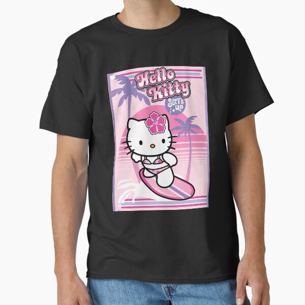 Item preview, Illustration de Hello Kitty en train de surfer en rose designed and sold by iloveyourcupid.