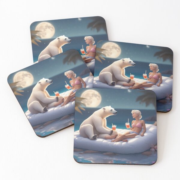 Item preview, ¿Oso polar disfrutando de una bebida tranquila? ¡Dígales que están soñando! designed and sold by SublimeStuffArt.