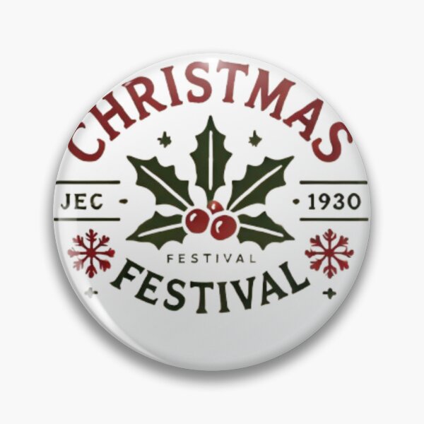 Item preview, Vintage Christmas Logo with Holly Design designed and sold by AnuphongCH2020.