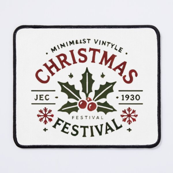 Item preview, Vintage Christmas Logo with Holly Design designed and sold by AnuphongCH2020.