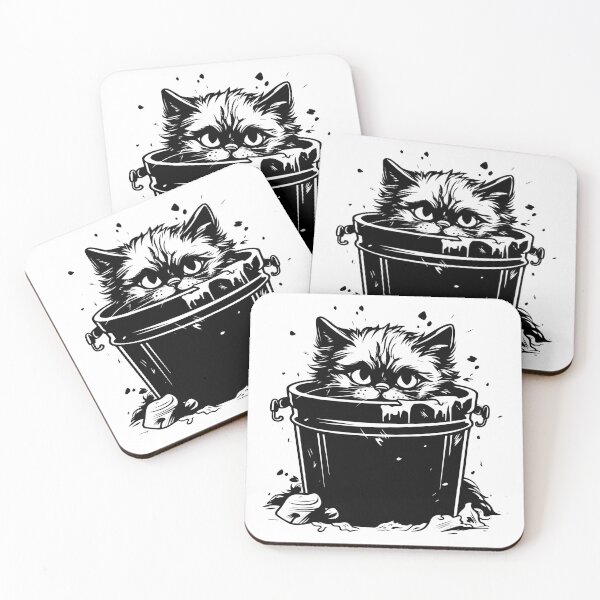 Item preview, Dumpster Cat Garbage Bin Scavenge Alley Stray Feline Can designed and sold by inkoutninja.