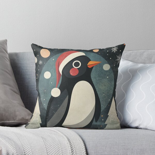 Item preview, Cute Christmas Penguin in Santa Hat Winter Wonderland Illustration designed and sold by myfavoritesm4.