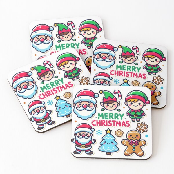 Item preview, Cute Christmas Characters with Santa and Elves designed and sold by AnuphongCH2020.