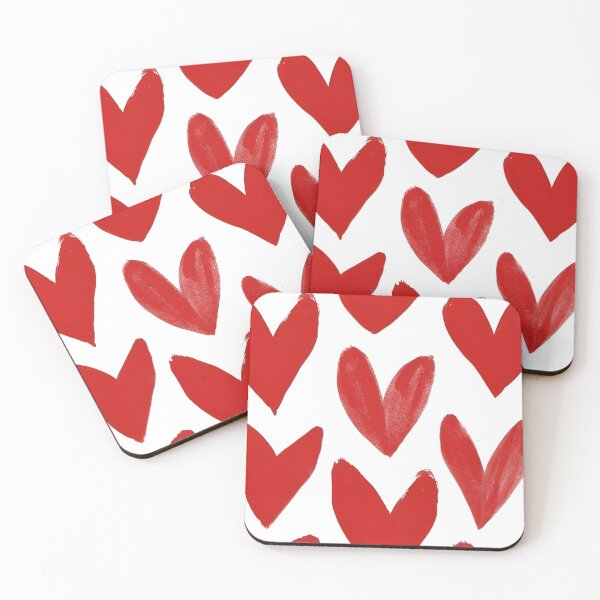 Item preview, Love Heart Abstract Doodle Painted Red White designed and sold by DALdesignstore.
