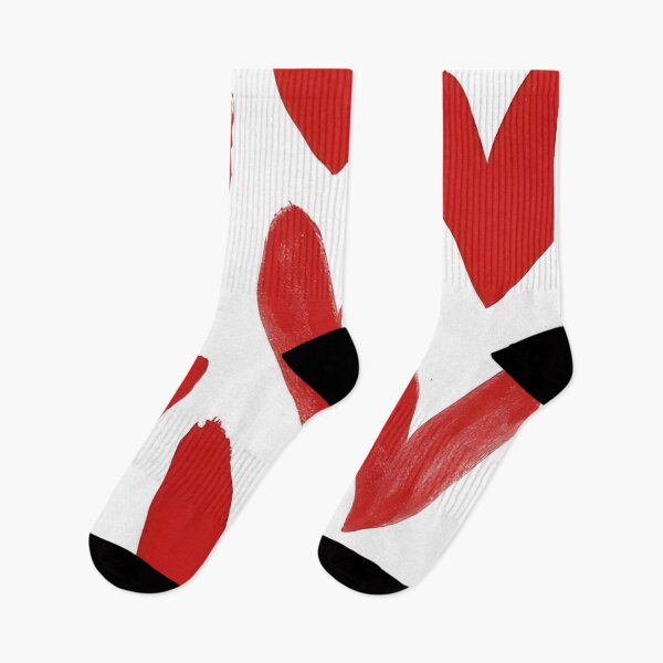Item preview, Love Heart Abstract Doodle Painted Red White designed and sold by DALdesignstore.