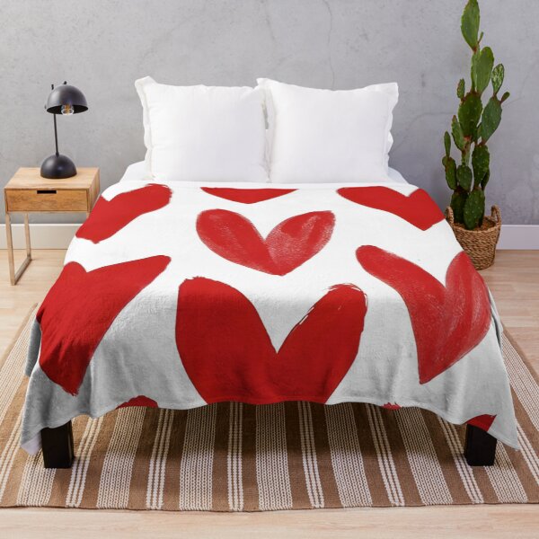 Item preview, Love Heart Abstract Doodle Painted Red White designed and sold by DALdesignstore.